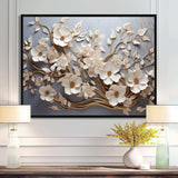 White Orchid Tree Garden Of Branches 7 - Floral Canvas Wall Art