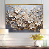 White Orchid Tree Garden Of Branches 7 - Floral Canvas Wall Art