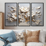 White Orchid Tree Garden Of Branches 10 - Split Panel Canvas Art