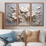 White Orchid Tree Garden Of Branches 10 - Split Panel Canvas Art