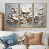 White Orchid Tree Garden Of Branches 10 - Split Panel Canvas Art