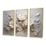 White Orchid Tree Garden Of Branches 10 - Split Panel Canvas Art