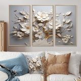 White Orchid Tree Garden Of Branches 10 - Split Panel Canvas Art