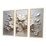 White Orchid Tree Garden Of Branches 10 - Split Panel Canvas Art