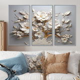 White Orchid Tree Garden Of Branches 10 - Split Panel Canvas Art