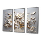 White Orchid Tree Garden Of Branches 10 - Split Panel Canvas Art