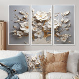 White Orchid Tree Garden Of Branches 10 - Split Panel Canvas Art