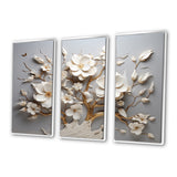 White Orchid Tree Garden Of Branches 10 - Split Panel Canvas Art