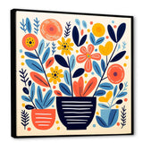 yellow and blue Bohemian Vase pottery blooms I - Geometric Canvas Wall Art