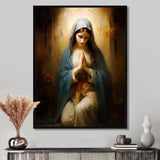 Mother mary christian portrait III - Spiritual Canvas Wall Art