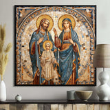 Iconic Depiction of Jesus and the Holy Family I - Spiritual Canvas Wall Art