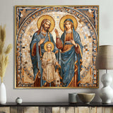 Iconic Depiction of Jesus and the Holy Family I - Spiritual Canvas Wall Art