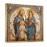 Iconic Depiction of Jesus and the Holy Family I - Spiritual Canvas Wall Art