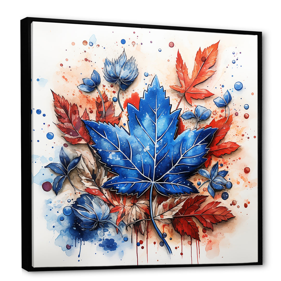 Blue And Red Toronto Maple Leaf Colors - Sport Hockey Canvas Wall Art