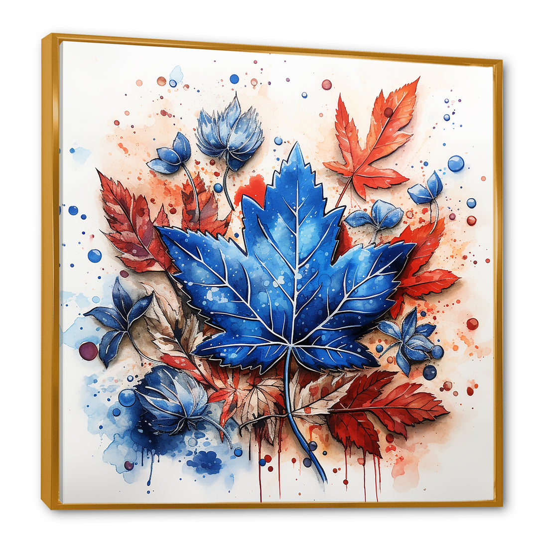 Blue And Red Toronto Maple Leaf Colors - Sport Hockey Canvas Wall Art