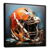 Orange and black football helmet - Sports Canvas Wall Art