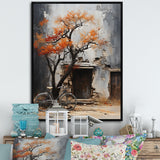 Orange and grey Midnight bicycle - Bicycle Canvas Wall Art