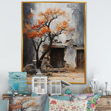 Orange and grey Midnight bicycle - Bicycle Canvas Wall Art