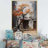 Orange and grey Midnight bicycle - Bicycle Canvas Wall Art