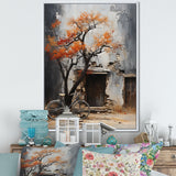 Orange and grey Midnight bicycle - Bicycle Canvas Wall Art
