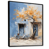 Florals yellow and blue bicycle - Bicycle Canvas Wall Art