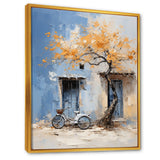 Florals yellow and blue bicycle - Bicycle Canvas Wall Art