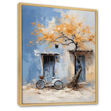Florals yellow and blue bicycle - Bicycle Canvas Wall Art