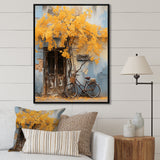 Yellow and blue springtime florals bicycle - Bicycle Canvas Wall Art