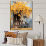 Yellow and blue springtime florals bicycle - Bicycle Canvas Wall Art
