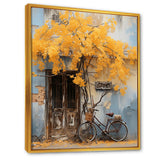 Yellow and blue springtime florals bicycle - Bicycle Canvas Wall Art