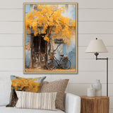 Yellow and blue springtime florals bicycle - Bicycle Canvas Wall Art