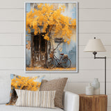 Yellow and blue springtime florals bicycle - Bicycle Canvas Wall Art