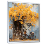 Yellow and blue springtime florals bicycle - Bicycle Canvas Wall Art