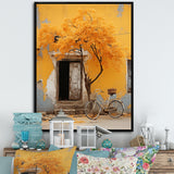 Yellow springtime florals bicycle I - Bicycle Canvas Wall Art