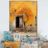 Yellow springtime florals bicycle I - Bicycle Canvas Wall Art