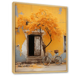 Yellow springtime florals bicycle I - Bicycle Canvas Wall Art