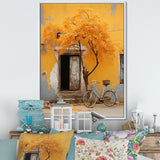 Yellow springtime florals bicycle I - Bicycle Canvas Wall Art