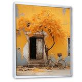 Yellow springtime florals bicycle I - Bicycle Canvas Wall Art