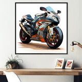 Orange and black Sleek Speed Motorcycle I - Motorcycle Canvas Wall Art