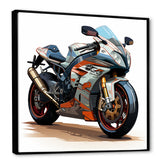 Orange and black Sleek Speed Motorcycle I - Motorcycle Canvas Wall Art