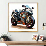 Orange and black Sleek Speed Motorcycle I - Motorcycle Canvas Wall Art