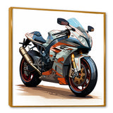 Orange and black Sleek Speed Motorcycle I - Motorcycle Canvas Wall Art