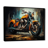 Yellow and black classic motorcycle cruiser I - Motorcycle Canvas Wall Art
