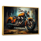 Yellow and black classic motorcycle cruiser I - Motorcycle Canvas Wall Art