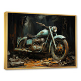Blue and black classic motorcycle cruiser - Motorcycle Canvas Wall Art