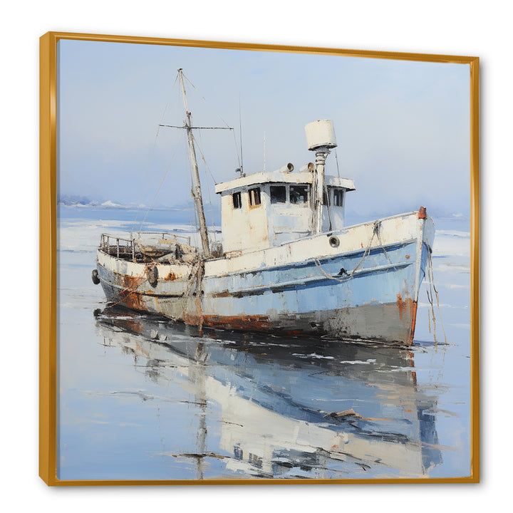Tranquil waters fishing boat - Boat Canvas Wall Art