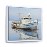 Tranquil waters fishing boat - Boat Canvas Wall Art