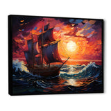 Pirate boat amidst Legacy I - Boat Sailing Canvas Wall Art