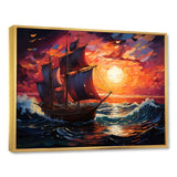 Pirate boat amidst Legacy I - Boat Sailing Canvas Wall Art