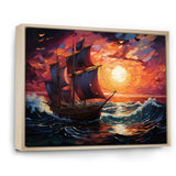 Pirate boat amidst Legacy I - Boat Sailing Canvas Wall Art